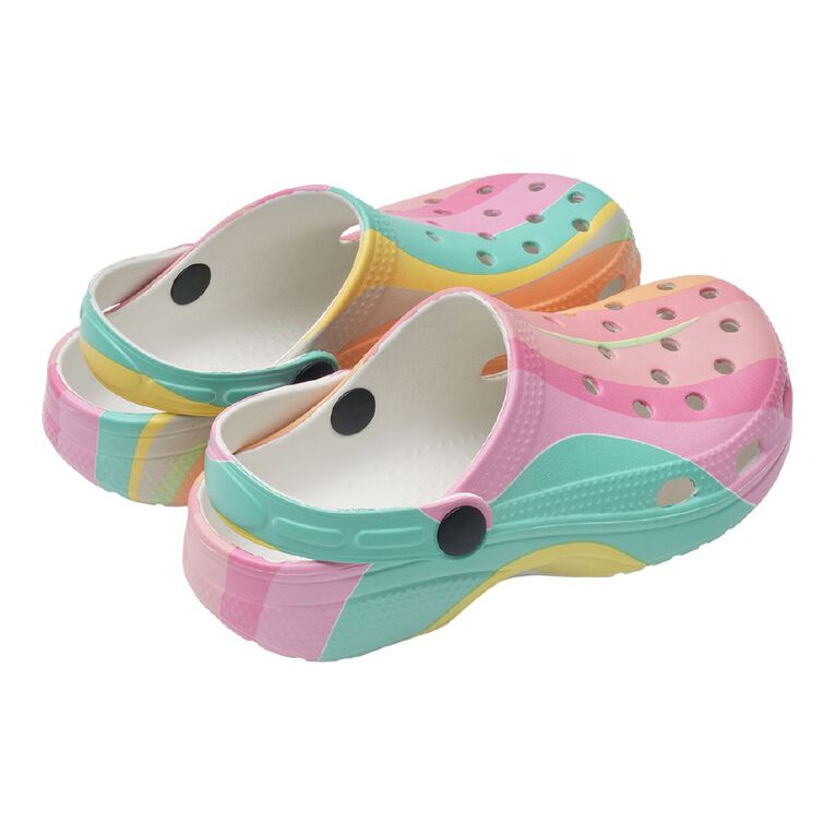 Young Original Senior Kids' Printed Frog Clog Shoes, Pink, hi-res