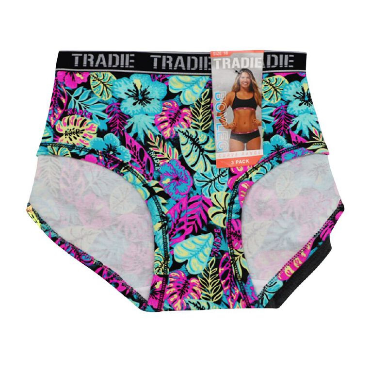 Tradie Women's Curve Boyleg 3 Pack, Teal Tradie Women's Curve Boyleg 3 Pack, Teal, hi-res