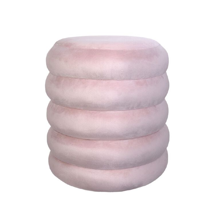 Living & Co Ribbed Ottoman Pink, , hi-res