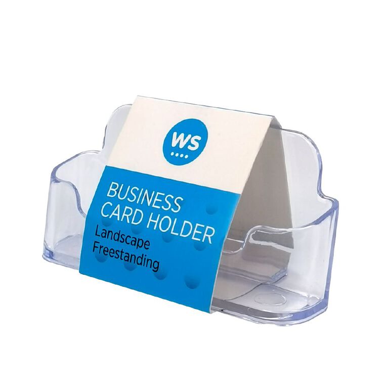 WS Business Card Holder Free Standing Landscape Single Clear, , hi-res