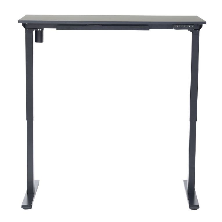 Workspace 2 Tier Adjustable Desk Black, , hi-res