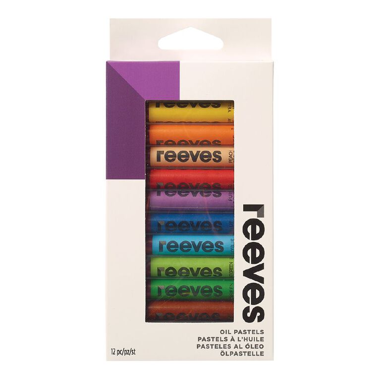 Reeves Oil Pastels Multi Colour 12 Pack, , hi-res