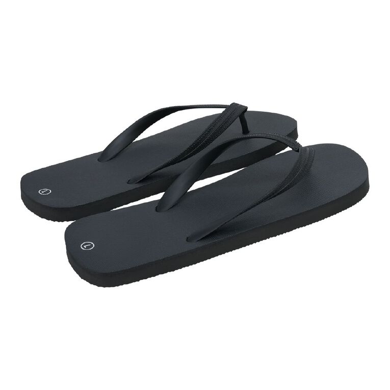H&H Men's Plain Jandals, Black, hi-res