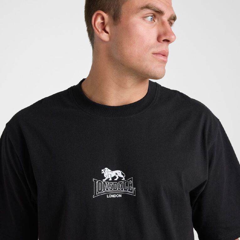 Lonsdale Men's Varsity Tee, Black, hi-res