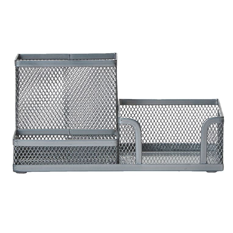 WS Mesh Desk Organizer Pewter Multi-Coloured, , hi-res