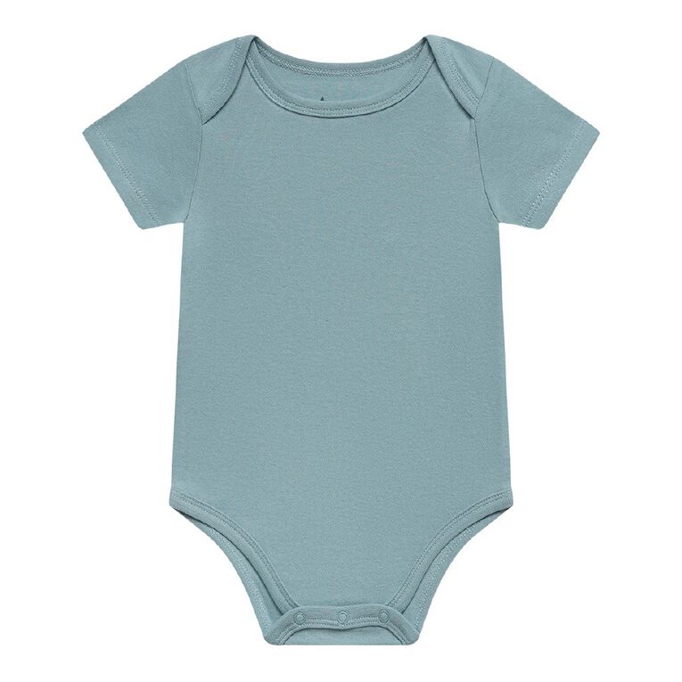 Young Original Babies' Short Sleeve Printed Bodysuit 3 Pack, Blue Light, hi-res