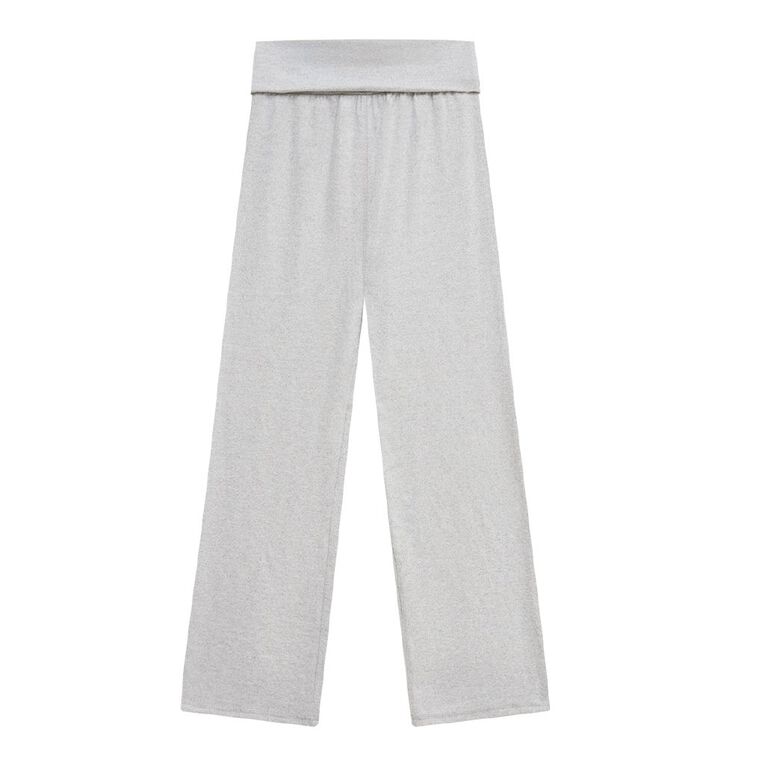 H&H Girls' Foldover Lounge Pants, Grey Marle, hi-res