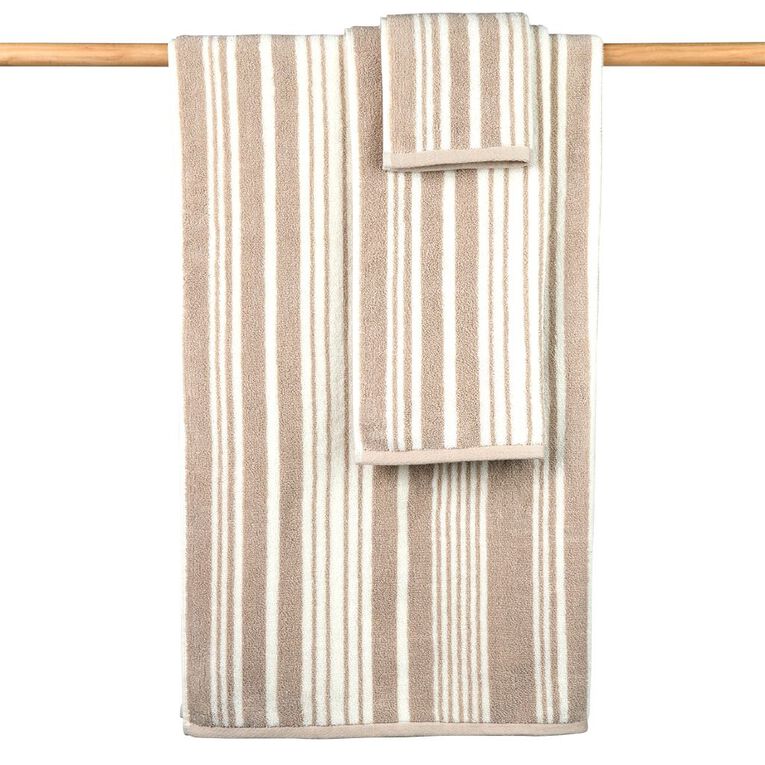 Maison d'Or Striped Spa Towel Grey Light 90cm x 150cm, , hi-res