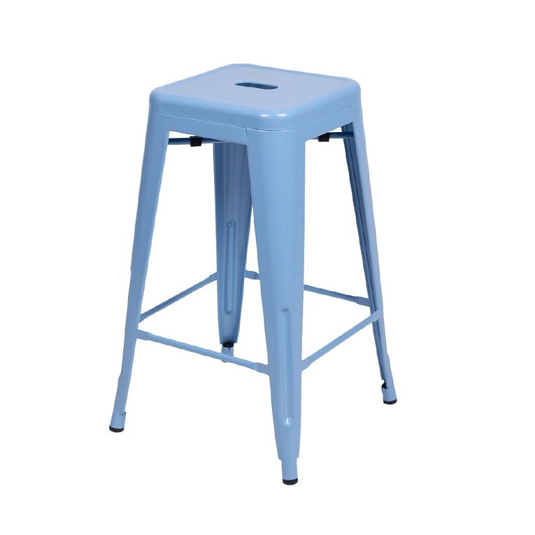 Living & Co Metal Stool Blue 66cm, , hi-res