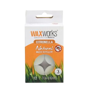 Waxworks Citronella Tealights 12 Pack Assorted