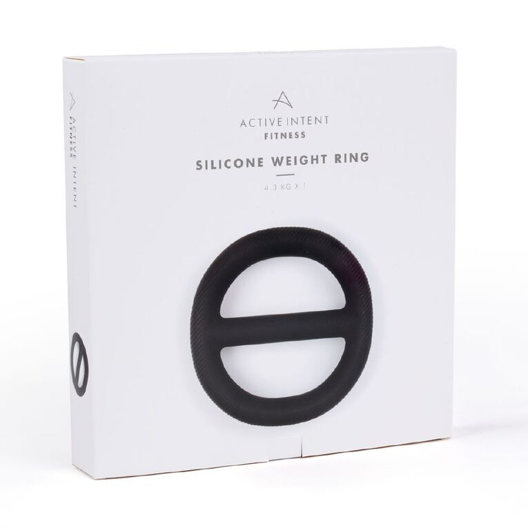 Active Intent Fitness Silicone Weight Ring 4.3kg Black, , hi-res