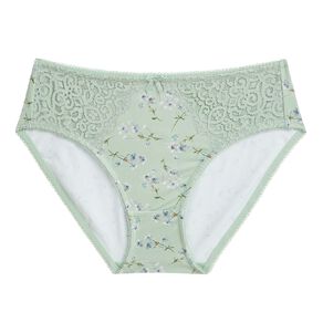 H&H Women's Bella Print & Lace Bikini Briefs