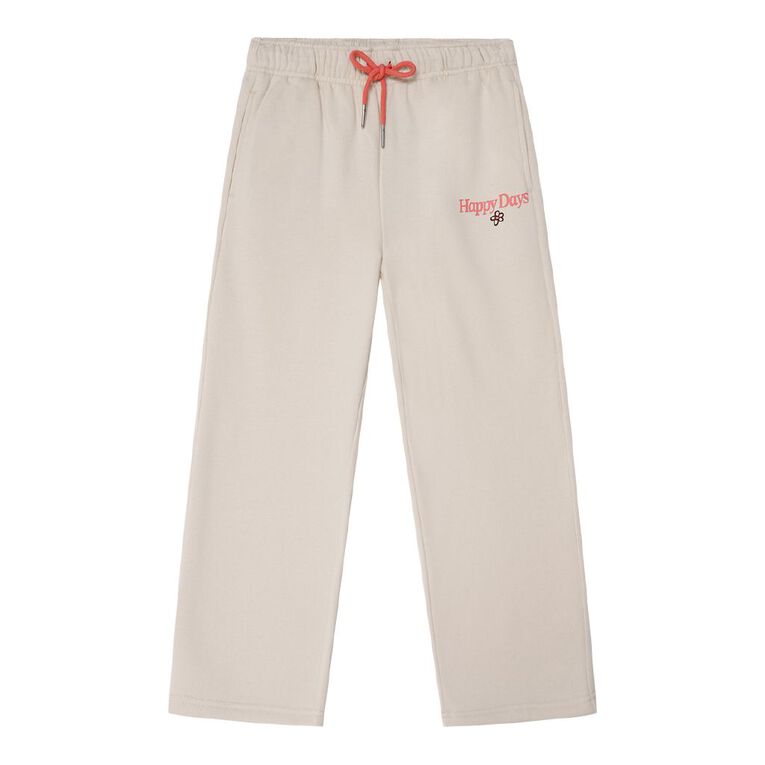 Young Original Mid Weight Wide Leg Trackpants, Cream, hi-res
