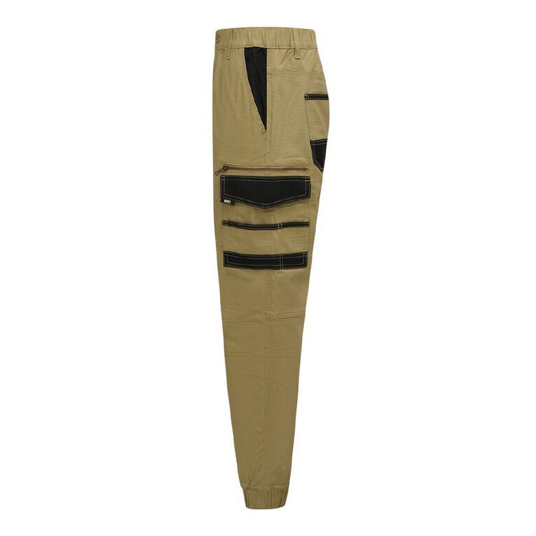 Rivet Men's Cuffed Flex Cargo Pants, Khaki, hi-res