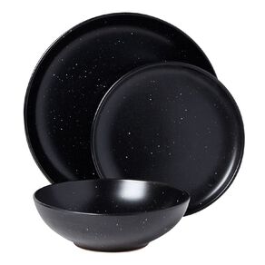 Living & Co Jasper Dinnerware Set Black 12 Piece