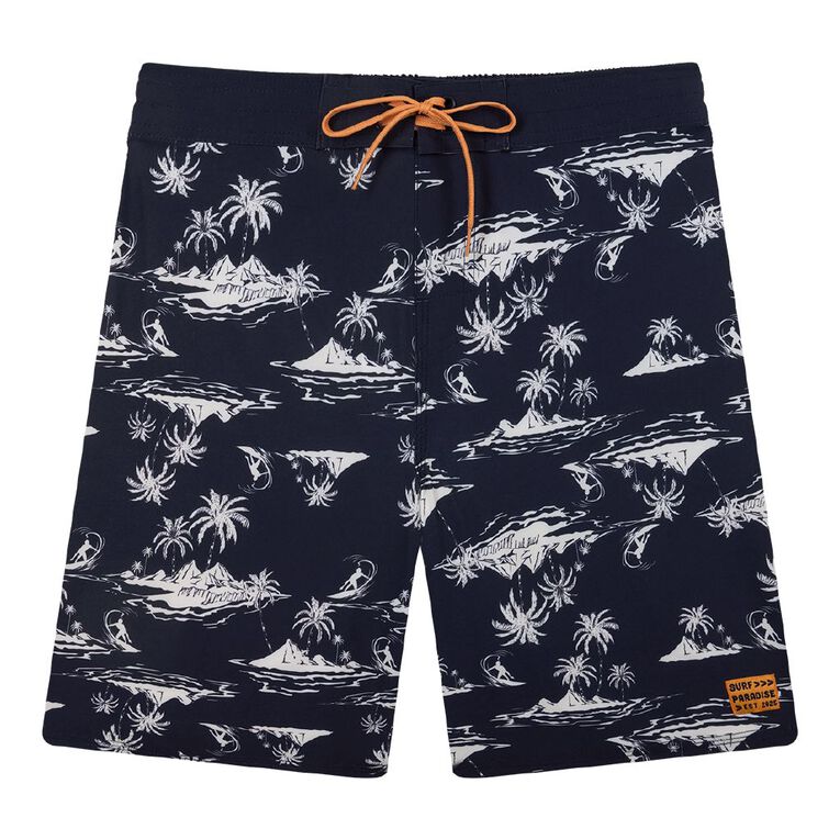 Young Original Stretch Swim Shorts, Blue Dark, hi-res