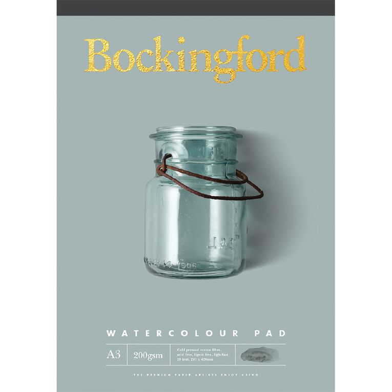 Bockingford Watercolour Pad 200gsm 20 Leaf A3, , hi-res