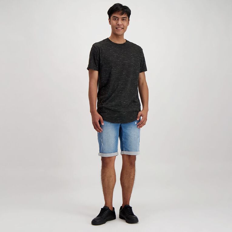 Garage Men's Crew Neck Short Sleeve Space Dye Tee, Black/White, hi-res