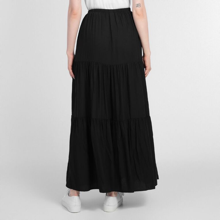 H&H Women's Boho Maxi Skirt, Black, hi-res