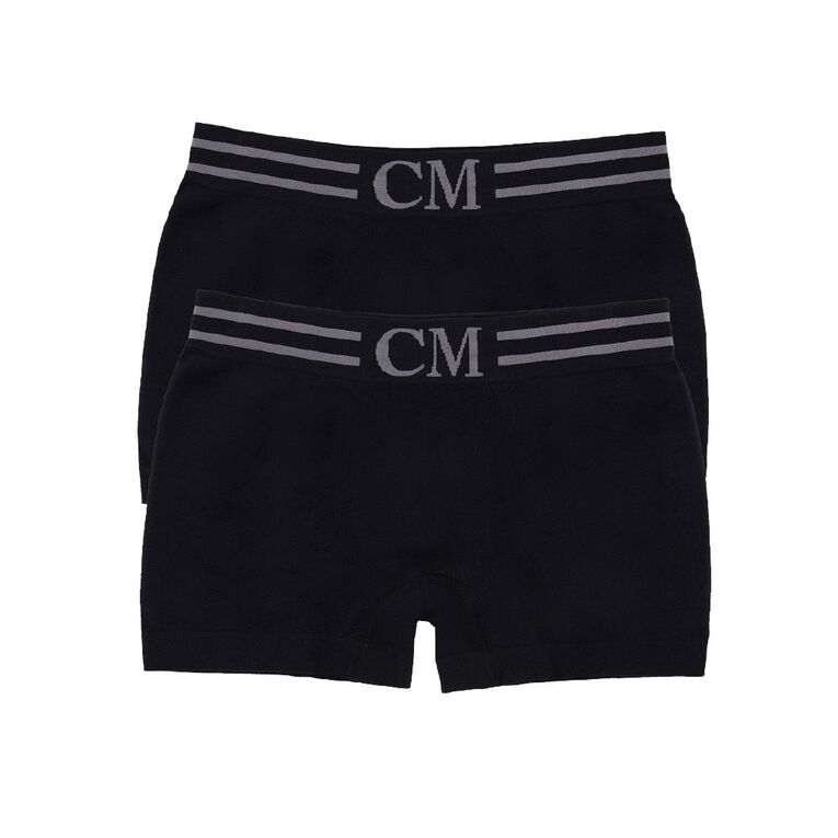Clio Men's Seamfree Pouch Trunks 2 Pack, Black, hi-res