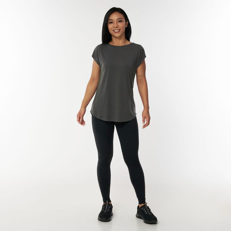 Active Intent Women's Crew Neck Tee, Grey Dark, hi-res