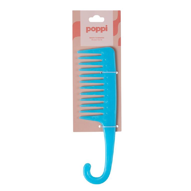 Poppi Shower Comb Blue, , hi-res