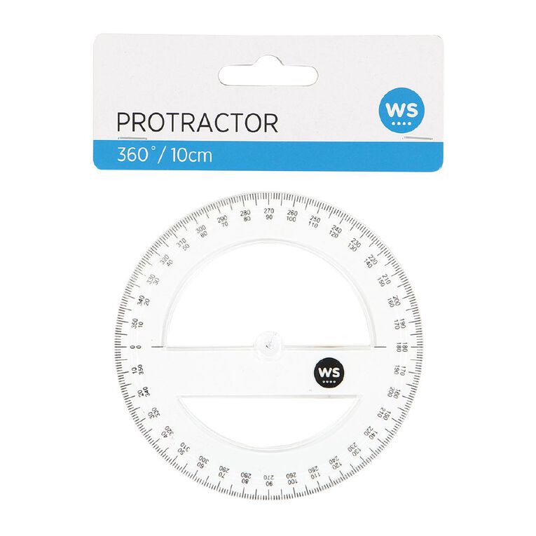 WS Protractor 360 10cm Clear, , hi-res