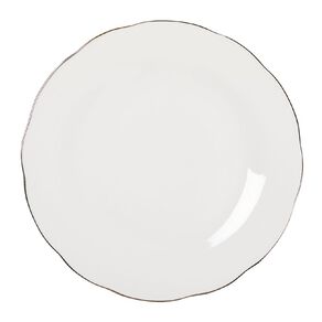 Living & Co Glamour Gold Rimmed Soft Scallop Dinner Plate Ivory