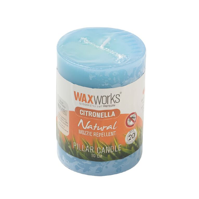 Waxworks Citronella Pillar Candle 10cm Assorted, , hi-res