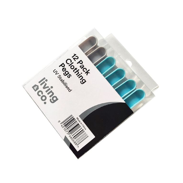 Living & Co Clothing Pegs 12 Pack, , hi-res