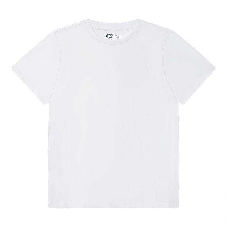 Young Original Short Sleeve Plain Tee, White, hi-res