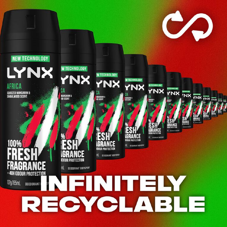 Lynx Body Spray Africa 165ml, , hi-res
