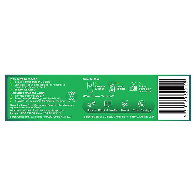 Berocca Energy Vitamin B & C Orange Flavour Effervescent Tablets 15 Pack, , hi-res