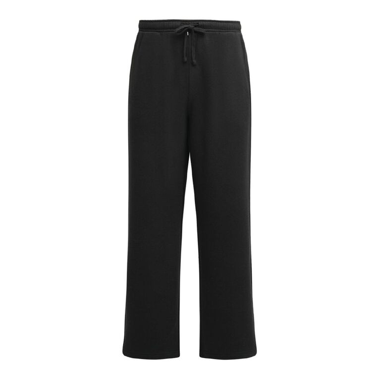 H&H Men's Straight Leg Fleece Pants, Black, hi-res