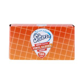 shotz multipurpose vinyl gloves medium 100 pack