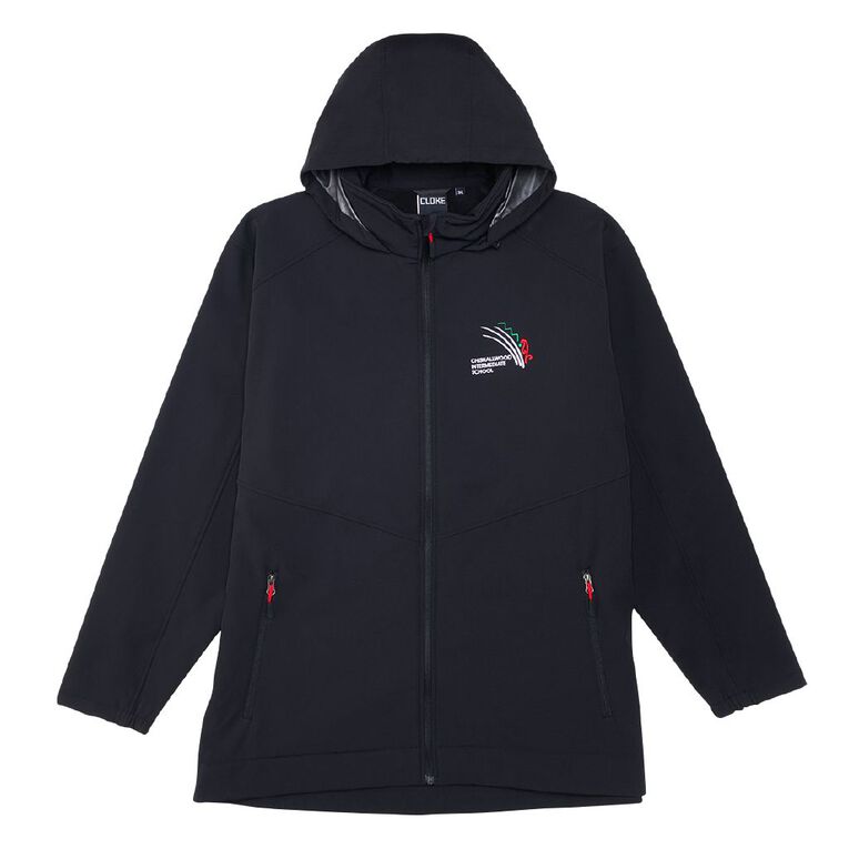 Schooltex Chisnalwood Intermediate New Softshell Jacket with Embroidery, Black/Red, hi-res