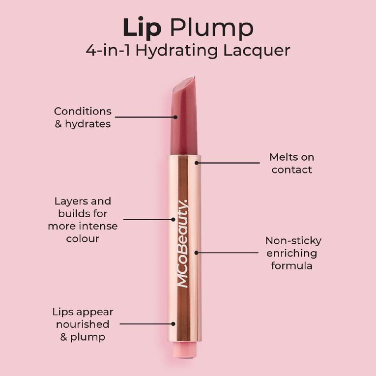 MCoBeauty Lip Plump 4-In-1 Hydrating Lacquer Emily Nude Pink, , hi-res