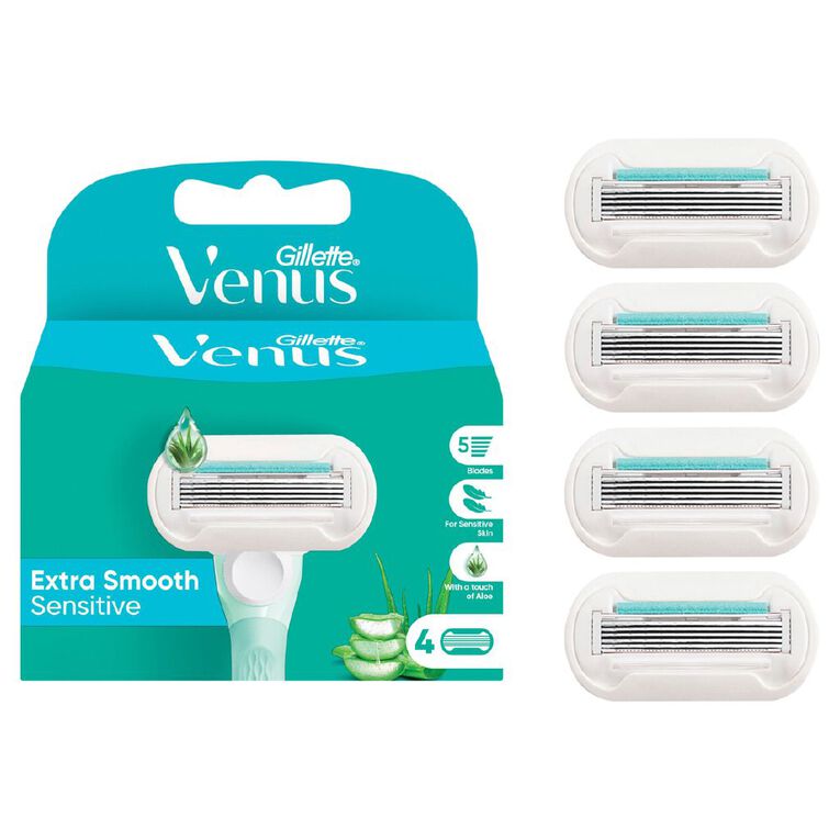 Gillette Venus Deluxe Smooth Sensitive Razor Blade 4 Pack, , hi-res