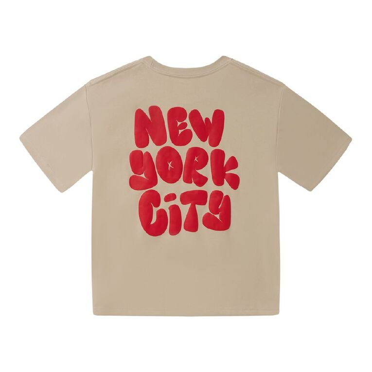 Young Original Short Sleeve Back Print Tee, Brown Light, hi-res