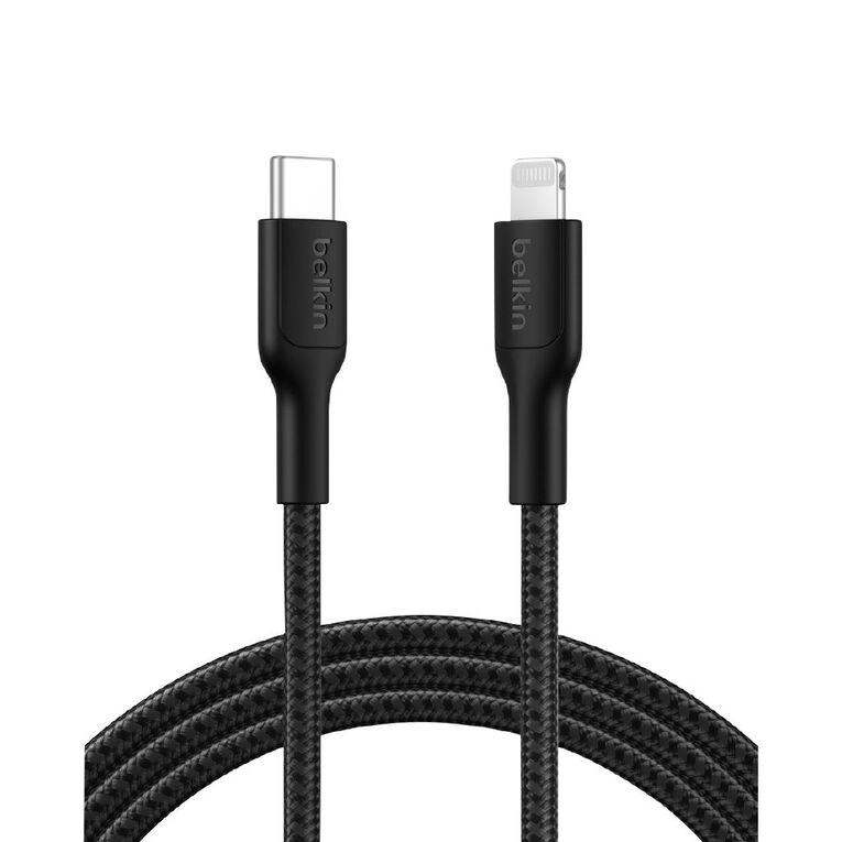 Belkin BoostCharge Pro USB-C Braided Cable Lightning Connector 2m Black, , hi-res