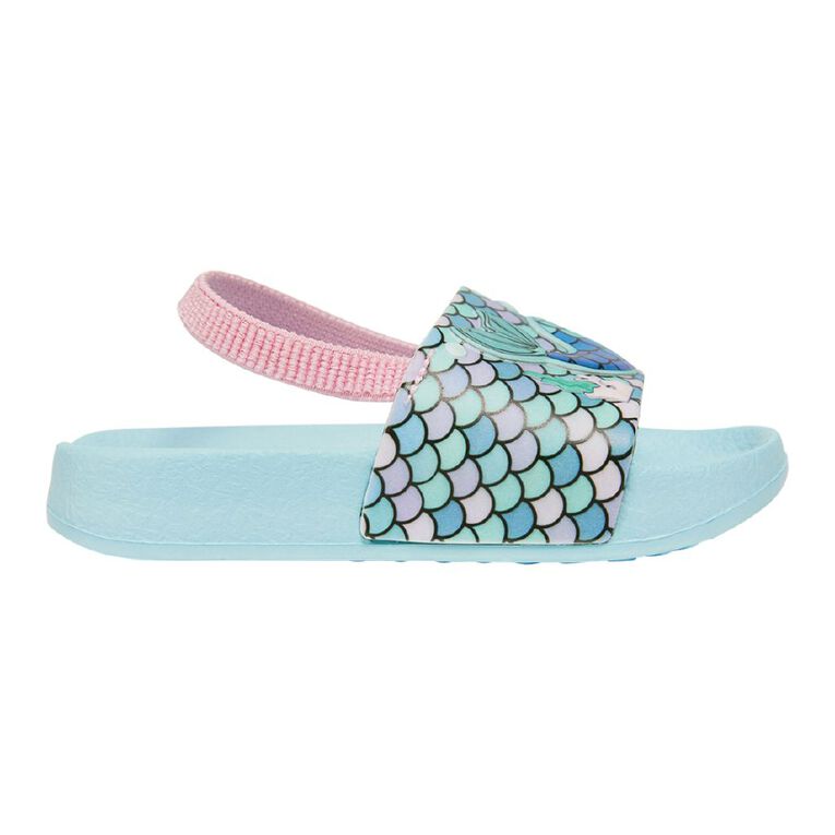 Young Original Junior Kids' Mermaid Slides, Blue Light, hi-res