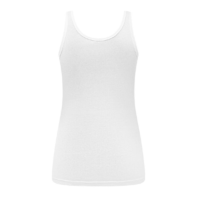 H&H Women's Essential Stretch Longline Tank, White, hi-res