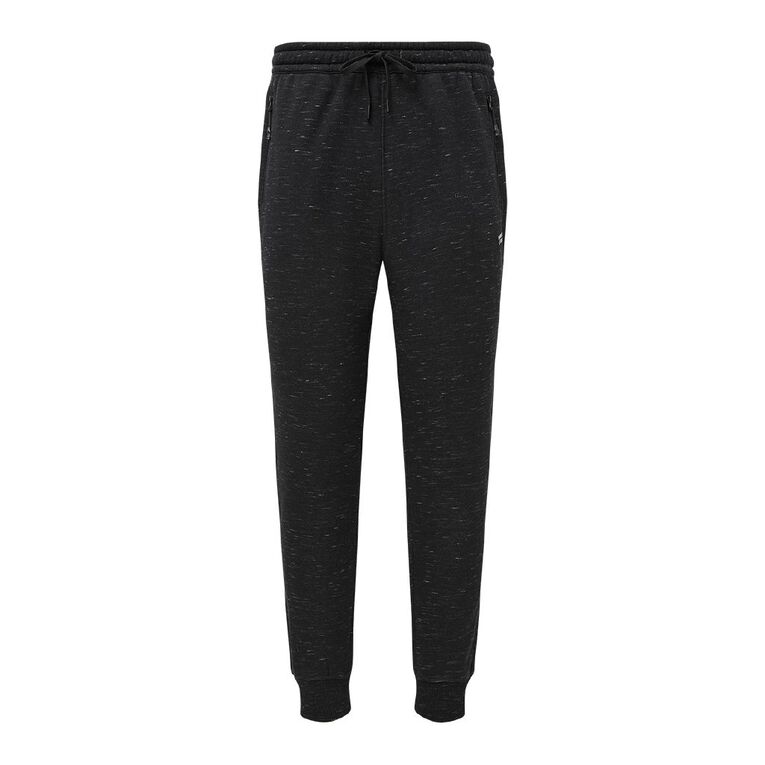Garage Men's Space Dye Trackpants, Black/White, hi-res