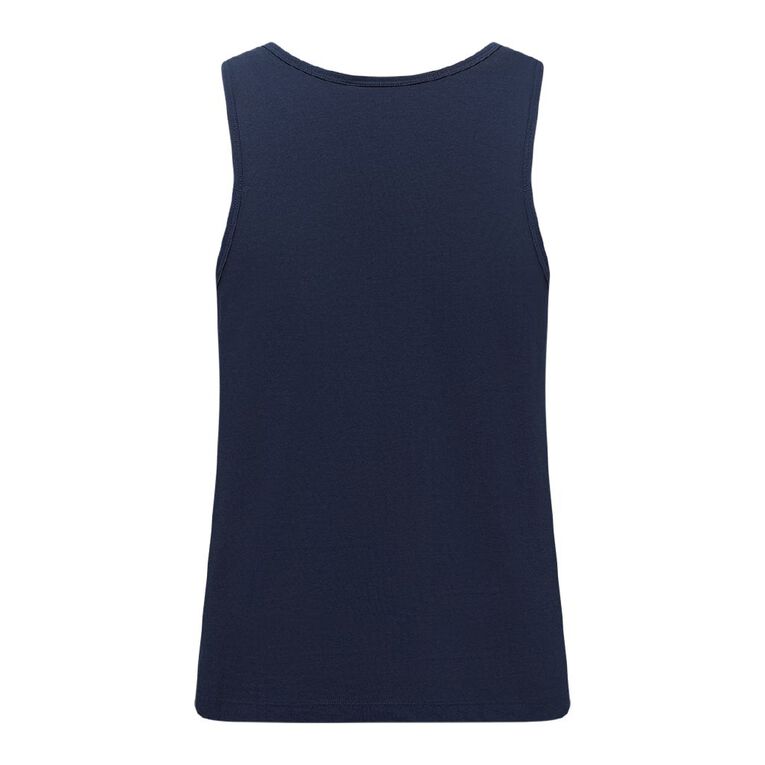 H&H Men's Graphic Print Singlet, Blue Dark, hi-res