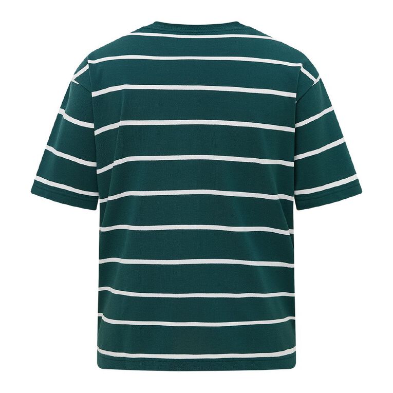 Garage Men's Relaxed Pique Striped Tee, Green Dark, hi-res
