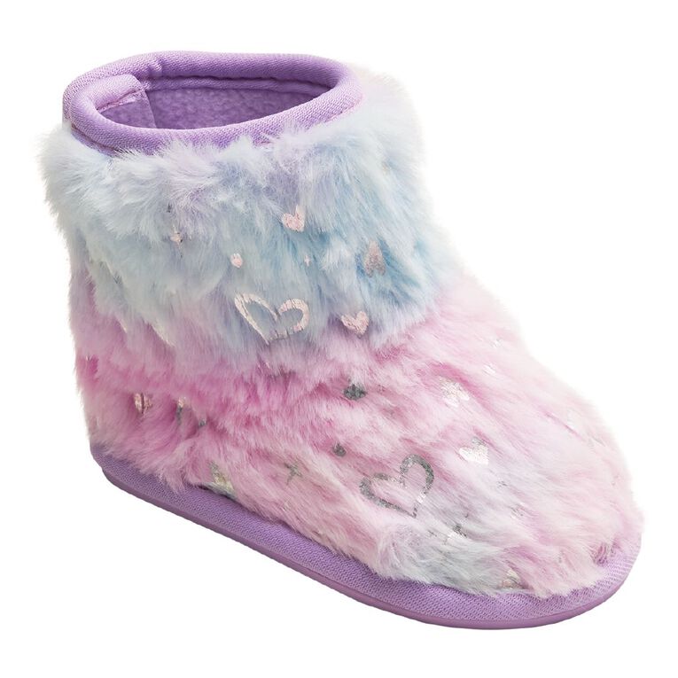 Young Original Infant's Princess Bootie Slippers, Purple, hi-res