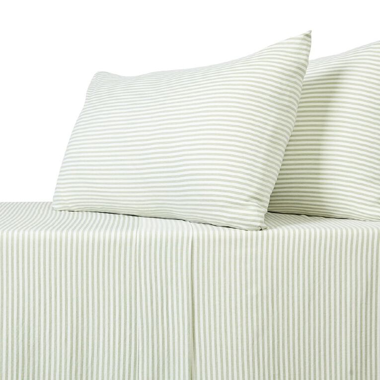 Living & Co Microfibre Sheet Set Miami Green Queen, , hi-res