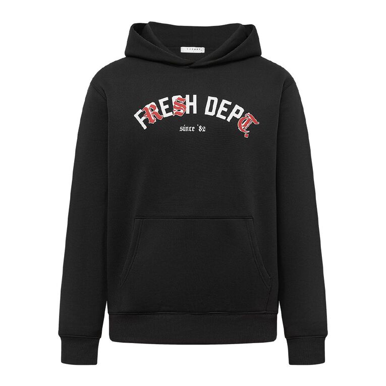 Garage Men's Oversized Fresh Fleece Hoodie, Black, hi-res