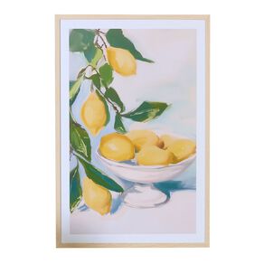 Living & Co Lemon Fruit Bowl Framed Print 60cm x 90cm