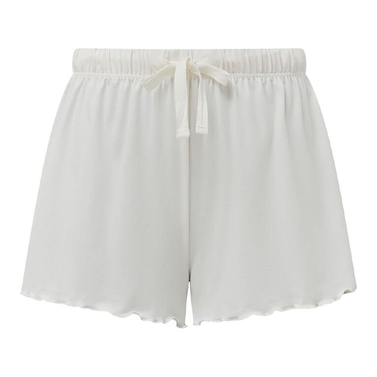 H&H Women's Comfy Pyjama Shorts, Cream, hi-res